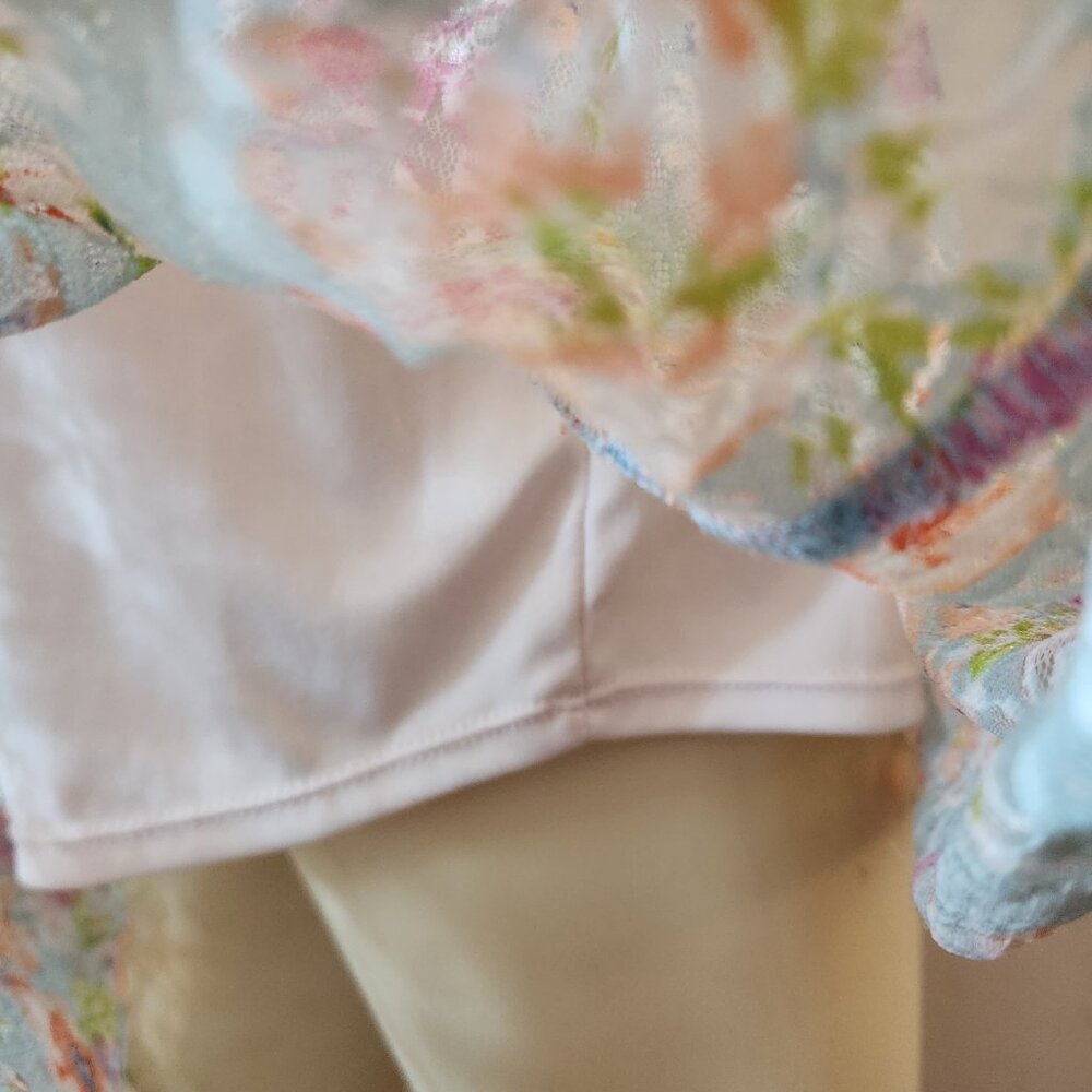 No Boundaries Midi Tunic Dress Lined Blue Lace Floral Print Slip-On Sz L (11-13) - Picture 6 of 12